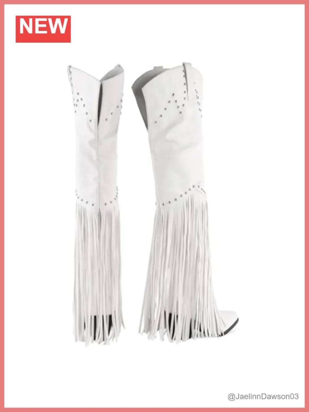 Faux Leather Cowboy Boots Wide Calf Thigh High Chunky Heel